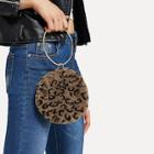 Shein Leopard Pattern Round Clutch With Ring Handle