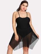 Shein Asymmetrical Mesh Swim Dress Set