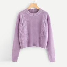 Shein Cable Knit Drop Shoulder Jumper