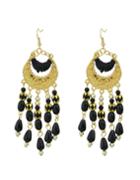 Shein Black Long Chandelier Beads Earrings