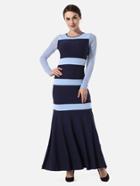 Shein Contrast Slit Side Full Length Dress
