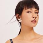 Shein Flower Design Rhinestone Stud Earrings