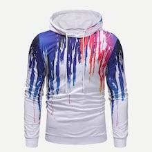 Shein Men Tribal Print Drawstring Detail Hoodie