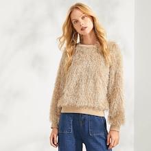 Shein Round Neck Teddy Sweatshirt