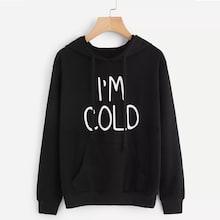 Shein Plus Letter Print Pocket Front Hooded Sweatshirt