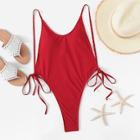 Shein High Leg Backless Swimsuit