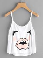 Shein Cartoon Face Print Cami Top