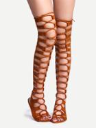 Shein Cut Out Strappy Gladiator Sandals Camel