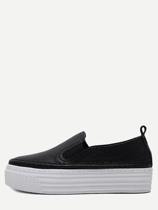 Shein Black Pebbled Flatform Shoes
