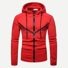 Shein Men Solid Zip Up Hoodie