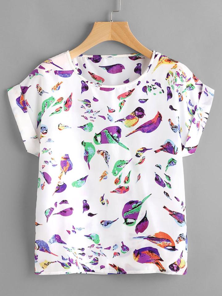 Shein Birds Print T-shirt
