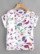 Shein Birds Print T-shirt