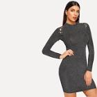 Shein Lace-up Solid Bodycon Dress