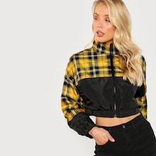 Shein Cut And Sew Crop Windbreaker Jacket