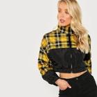 Shein Cut And Sew Crop Windbreaker Jacket