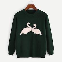 Shein Flamingo Pattern Jumper