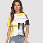 Shein Mixed Print Cut And Sew T-shirt