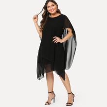 Shein Plus Asymmetrical Hem Tiered Dress