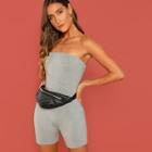 Shein Slim Fitted Solid Tube Romper