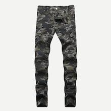 Shein Men Pocket Side Camouflage Print Jeans