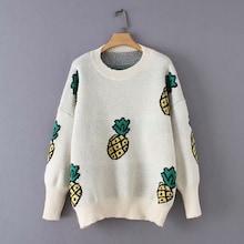Shein Drop Shoulder Pineapple Pattern Jumper