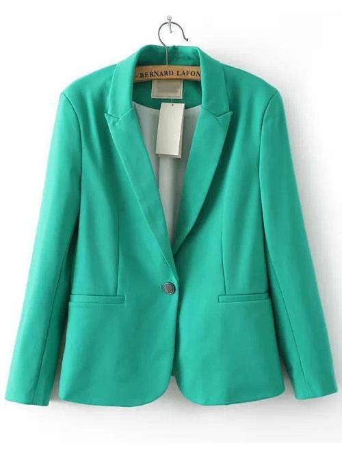Shein Green Lapel Single Button Blazer