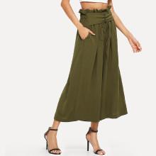 Shein Lace Up Wide Leg Pants