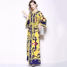 Shein Tie Waist Graphic Pattern Longline Dress