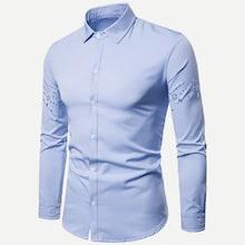 Shein Men Cut Out Solid Shirt