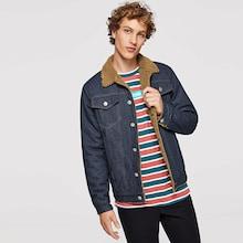 Shein Men Button & Pocket Front Denim Jacket