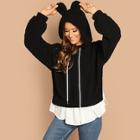 Shein 2 In 1 Teddy Hoodie With Ears