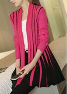 Rosewe Charming Long Sleeve Color Block Cardigan For Woman