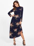 Shein Tied Open Back Floral Dress