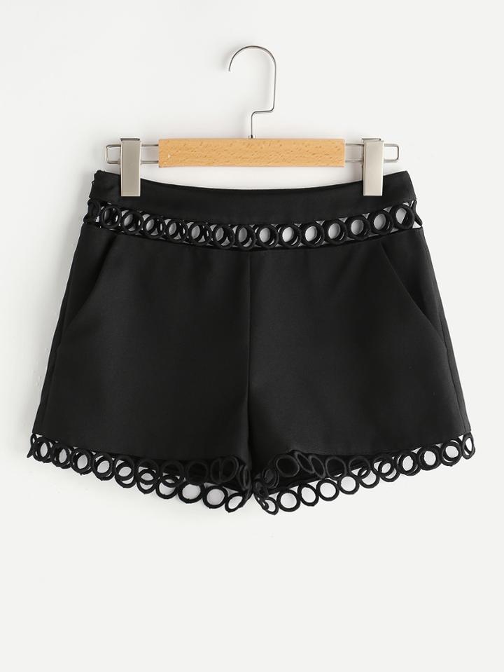 Shein Circle Lace Insert Tailored Shorts