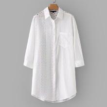 Shein Eyelet Embroidered Shirt Dress