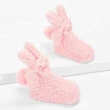 Shein Baby Rabbit Ear Decorated Coral Velvet Socks