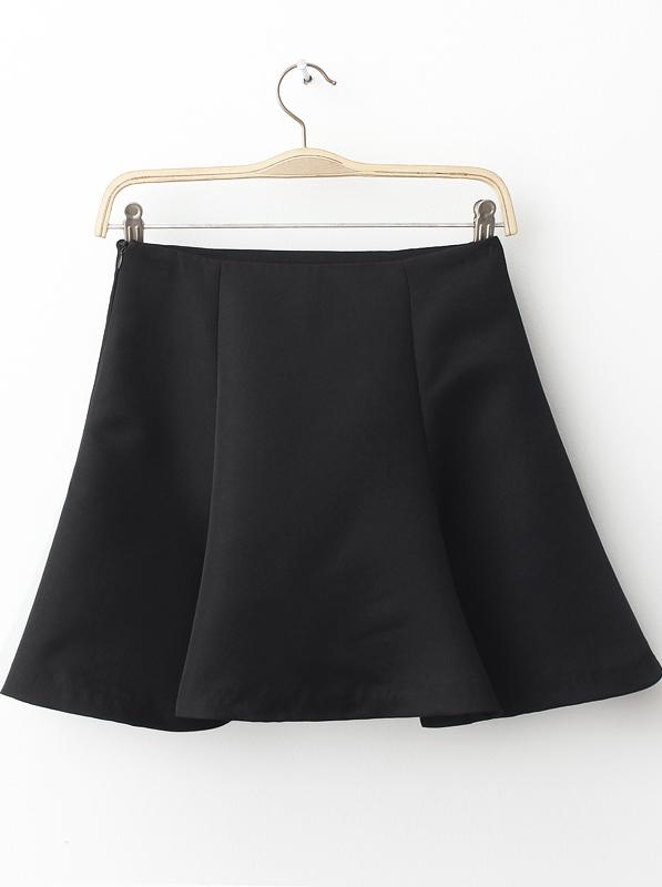 Shein Black High Waist Flare Skirt