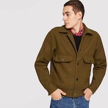 Shein Men Flap Pocket Buttoned Jacket