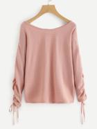 Shein Drawstring Sleeve Sweater
