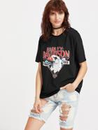 Shein Letters Print Long T-shirt