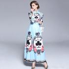 Shein Graphic Print Flare Shirt Dress