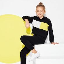 Shein Girls Color Block Hoodie & Pants Set