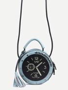 Shein Blue Tassel Trim Clock Shaped Bag