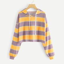 Shein Color Block Drawstring Detail Hooded Sweatshirt
