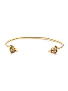 Shein Gold Bronze Triangle Carved Nail Open Bracelet