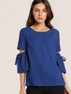 Shein Drawstring Open Elbow Top