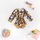 Shein Toddler Girls Halloween Pom Pom Trim Knot Front Jumpsuit & Headband