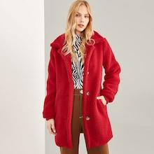 Shein Pocket Front Teddy Coat