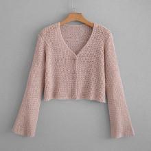 Shein Open-knit Crop Cardigan