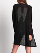 Shein Black Bead Wings Pattern Cardigan